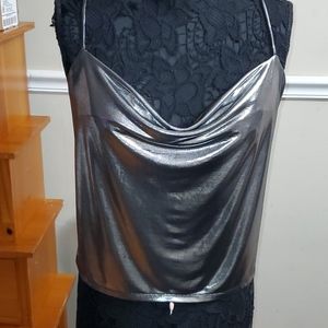 Silver tank top, Small, 36 bust, 20 length